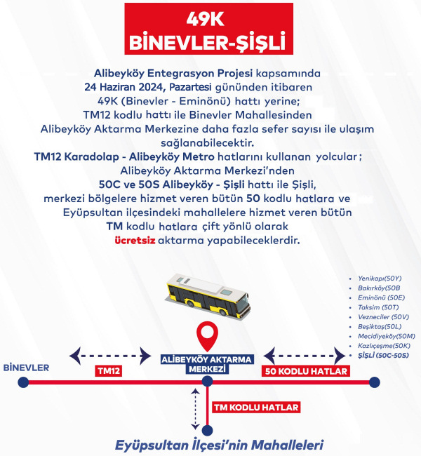 49K Karadolap Mahallesi Binevler Şişli Otobüs Saatleri