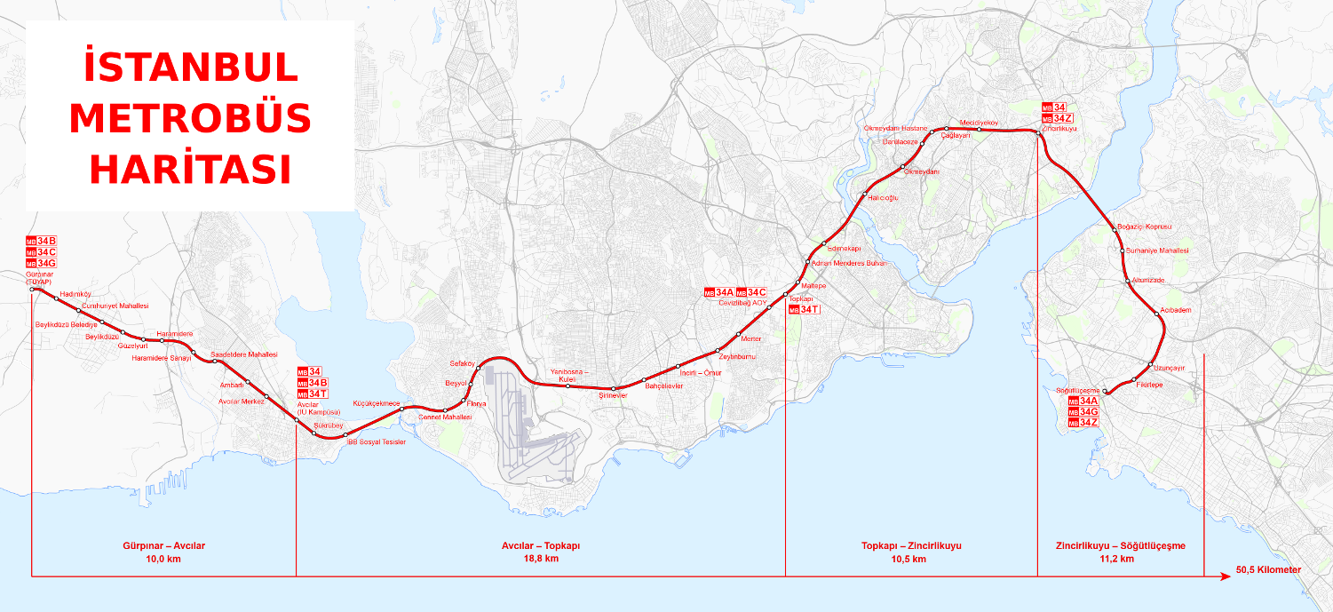 istanbul metrobus hatlari haritasi otobus saatleri